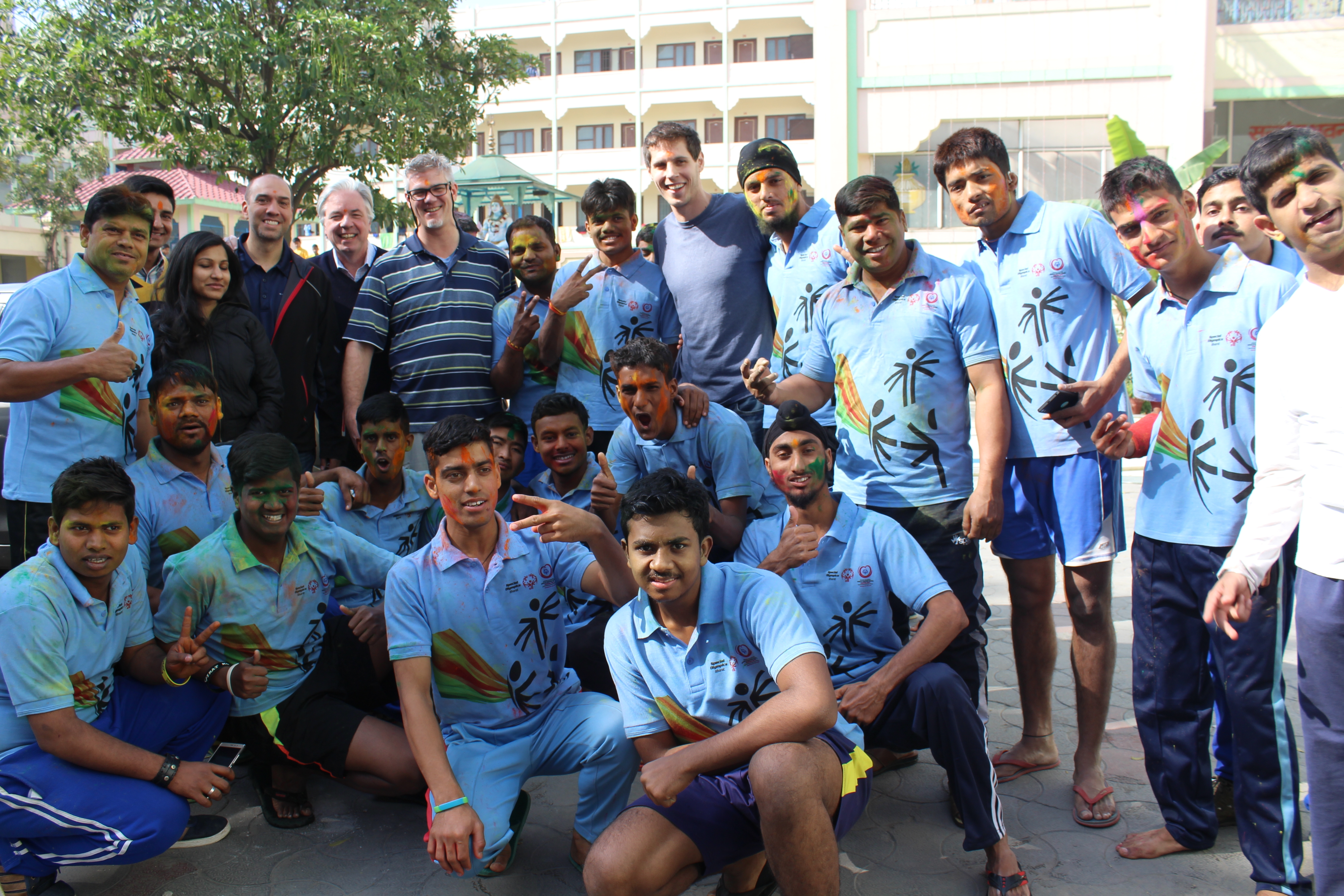 Producer Danny Arruda, reporter Chris Connelly the Special Olympics team in India. 