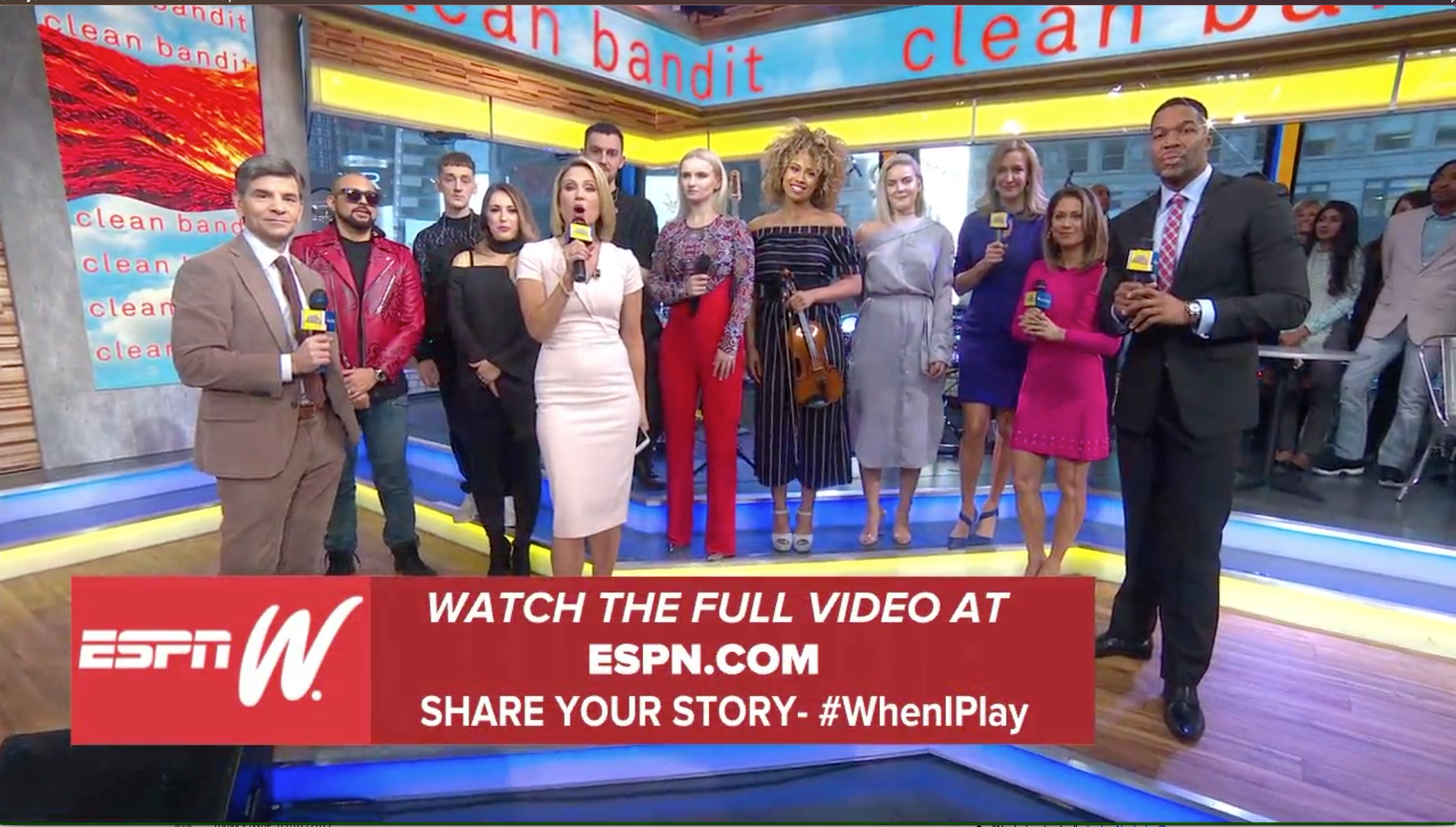 Earlier this month, the cast of ABC's Good Morning America helped promote espnW's #WhenIPlay video. 