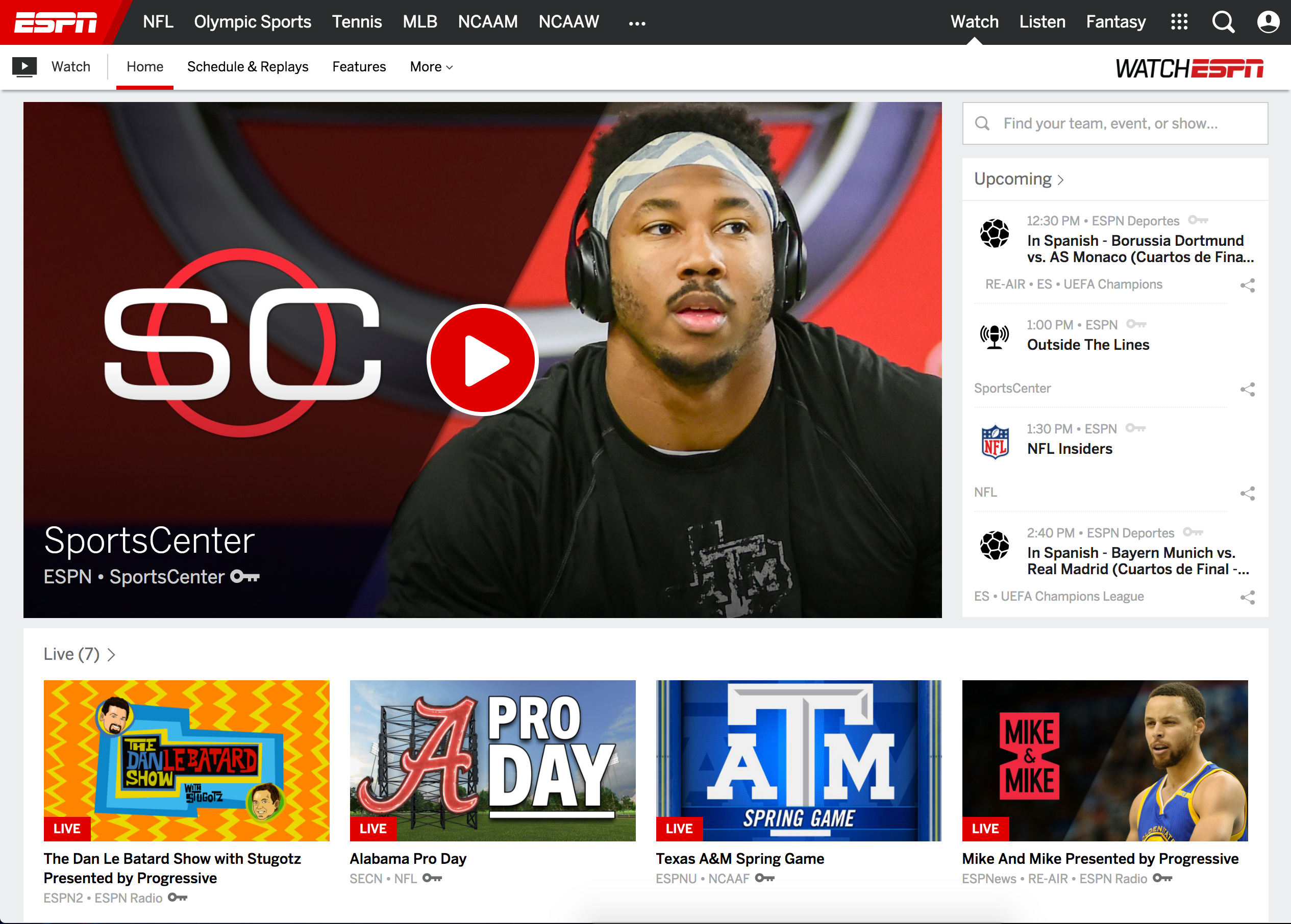 The new WatchESPN Now streaming on ESPN