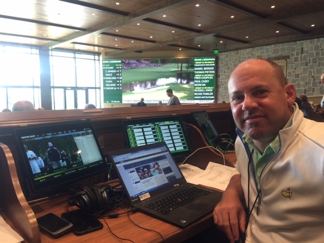 Jason Sobel during the Masters. (Kevin Maguire/ESPN)