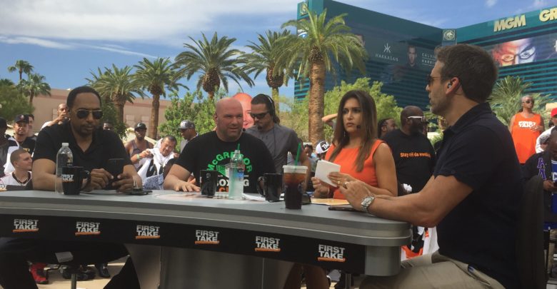 Photo of First Take travels to Vegas to preview Mayweather-McGregor; special airs tonight from Vegas