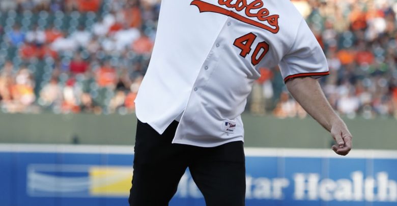 Photo of Deja vu: Sutcliffe throws out first pitch at Camden Yards