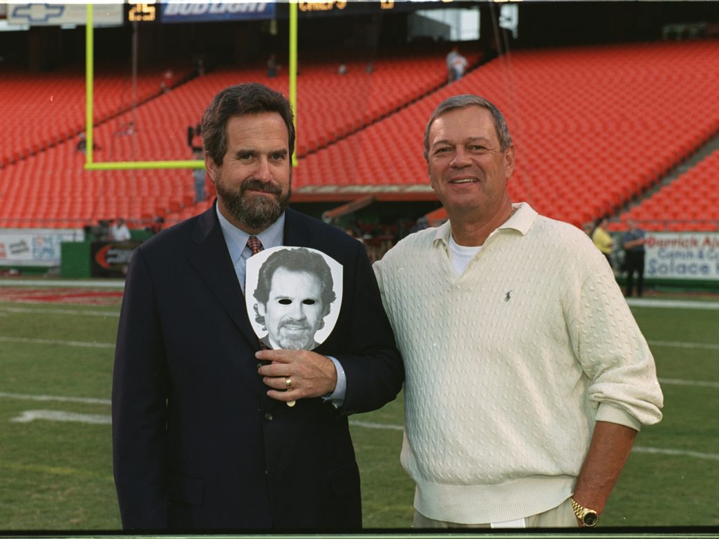 Monday Night Football (2000) Dan Fouts with Executive Producer, Don Ohlmeyer  (ABC SPORTS/CRAIG SJODIN)