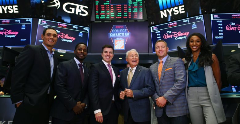 Photo of College GameDay rings the bell at the NYSE