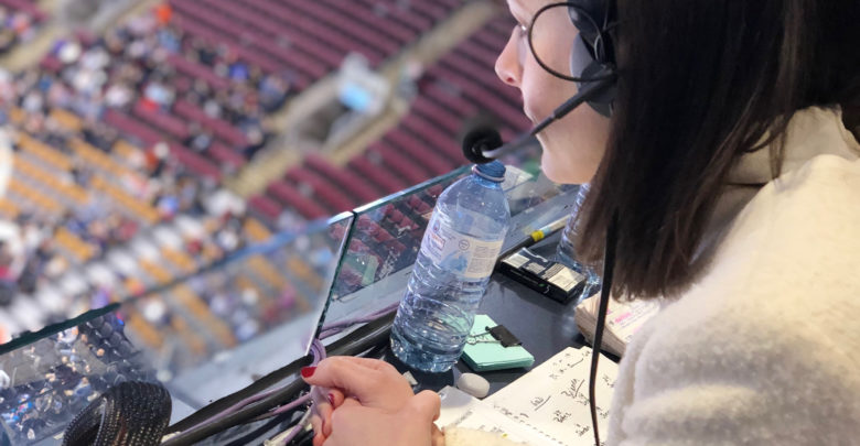 Photo of “How does it feel to be the first woman to call a men’s NCAA Division I Hockey tournament game?”