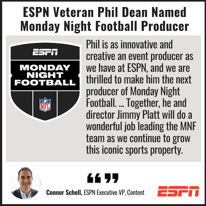Phil Dean Named New Producer Of ESPN's Monday Night Football