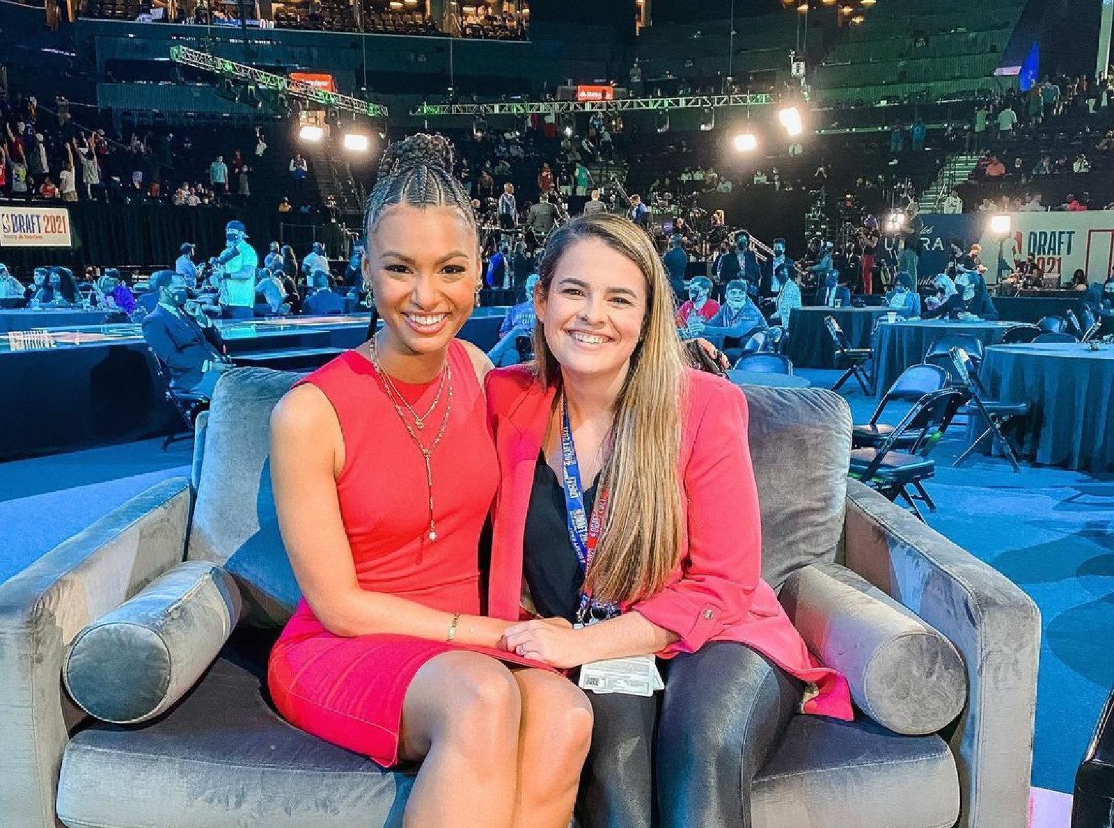 Malika Andrews soaked in champagne as ESPN host joins Denver Nuggets locker  room party after NBA title win