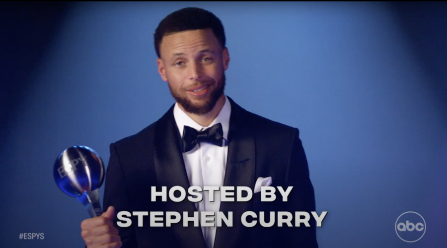 The NBA superstar hosts The ESPYs tonight on ABC;  an insider provides a look at how Curry recorded the multi-sport spot, hitting the key elements on his first take
