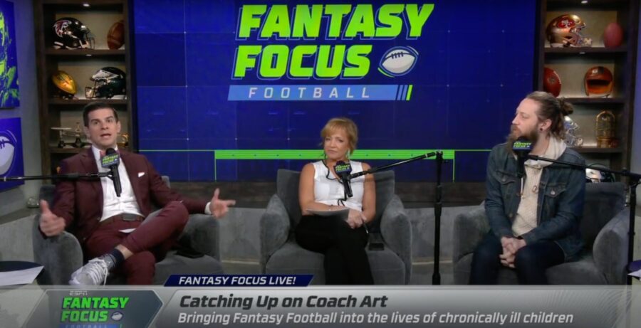 ESPN employees totaled roughly 500 hours in support of the Fantasy Football mentoring program that pairs volunteers with children experiencing chronic illness