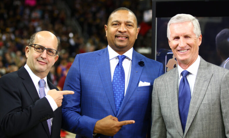 (L-R) Jeff Van Gundy, Mark Jackson and Mike Breen (Scott Evans/ESPN Images)