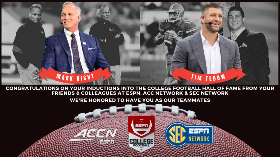 Today in Las Vegas, former coaching great Richt and Heisman Trophy winner Tebow join 2023 CHOF class; ACC Network, SEC Network colleagues share salutes